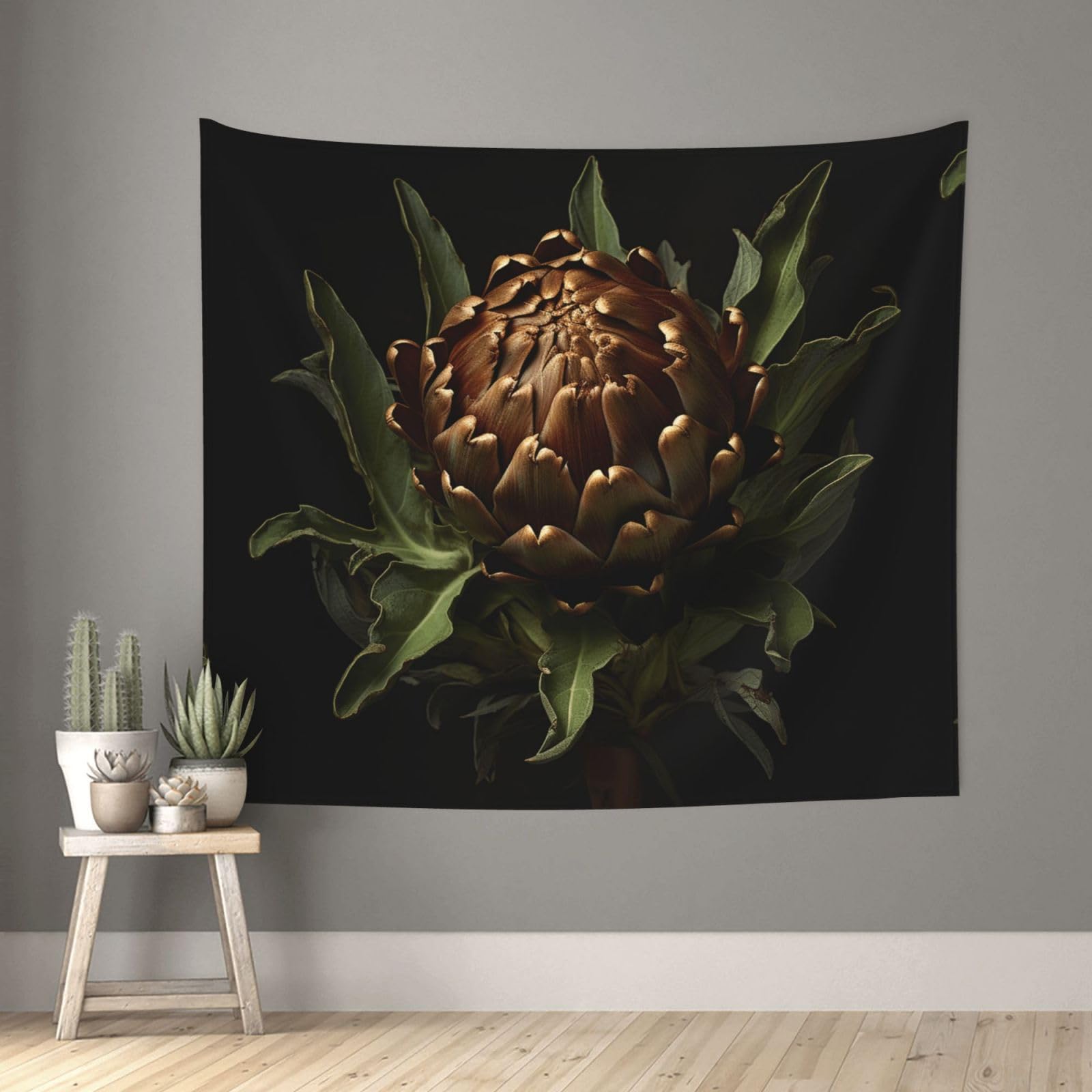 QMKFWT Living Room 60x51 InchArtichoke Tapestry Backdrop Wall Hanging Flag Indoor Outdoor Wall Art Tapestries Wall Decor Blanket Beach Throws Funny Banner Poster for Dorm, Bedroom