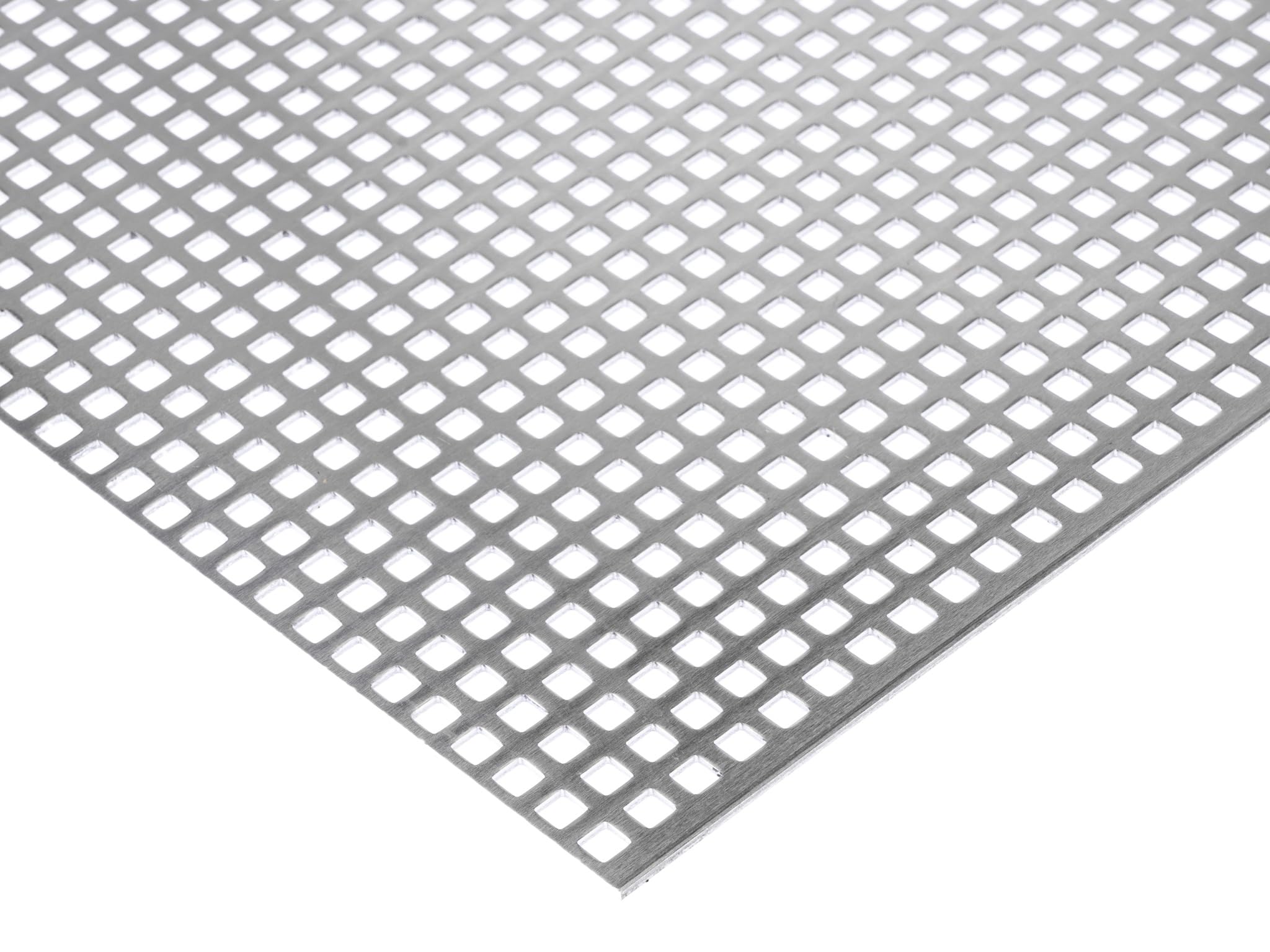 Edelstahl Lochblech QG5-8 Edelstahl Blech 1,5 mm dick beids. geschliffen & mit Schutzfolie Lochblech Zuschnitt nach Maß (1000 mm x 350 mm)