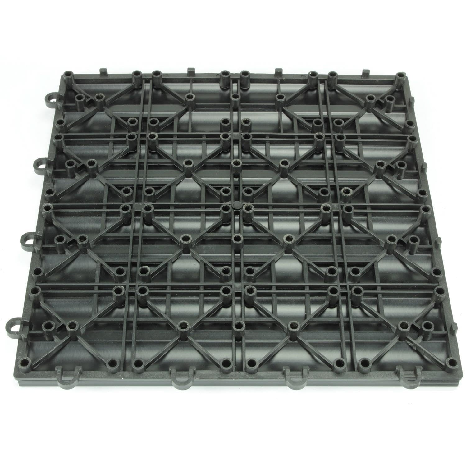 ESTEXO Piastrelle per terrazze in WPC Topmulti piastrelle da giardino, 30 x 30 cm, sistema a incastro antracite, 2 m²