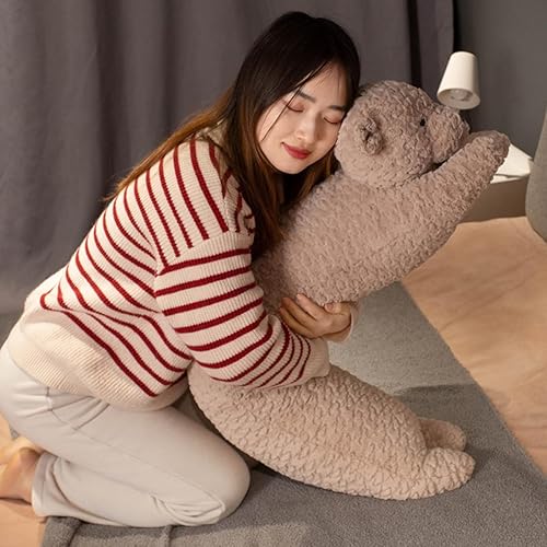 Miniatura 5 de FEEZUSH Almohada de felpa de oso largo, juguete de peluche de oso  Almohada de oso para dormir de 35 pulgadas  Lindo oso marrón, peluches