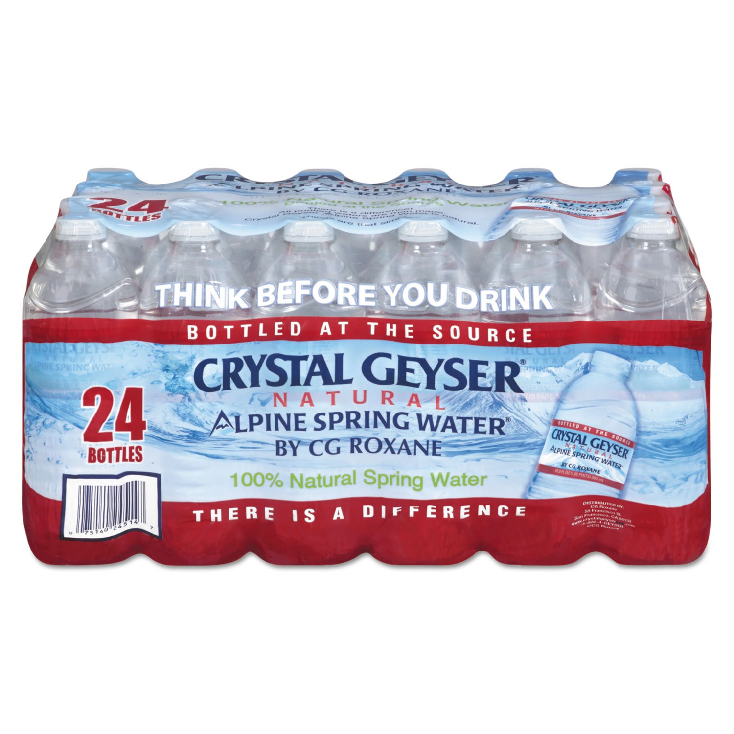 Crystal Geyser, 24514CT, Alpine Spring Water, 16.9 oz Bottle, 24 Bottles in Case, Sold As 3 Case, Total 72 Bottles