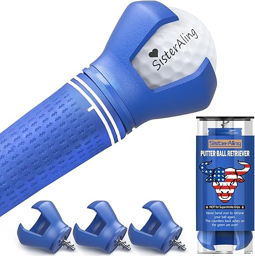 Miniatura 8 de Recogida de recuperador de pelotas de golf de 3 puntas, garra de protección de espalda puesta en el agarre del putter, agarrador de bolas de