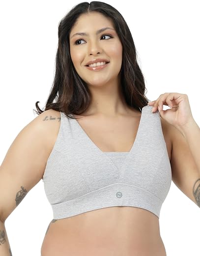 ZELENA Cotton Maternity Bra for Women Feeding | Fixed Padded Nursing Bra | Wirefree Full Coverage Nursing Bra for Pregnanc...