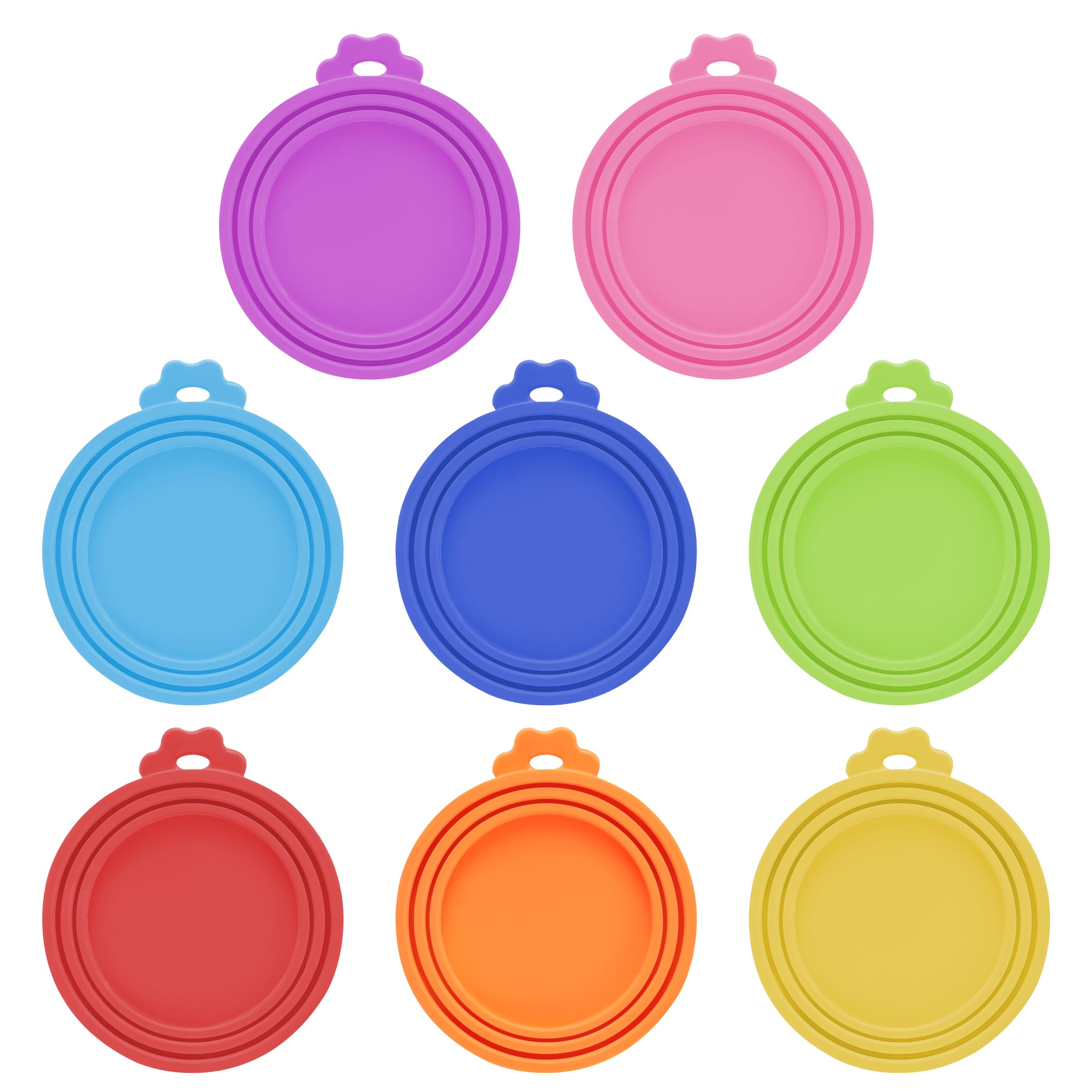 DF DUALFERV 8 Pcs Silicone Can Covers for Canned Goods, Universal Size Pet Food Can Lids, Dog and Cat Food Can Covers Lids, Food Safe and Dishwasher Safe, Multicolor