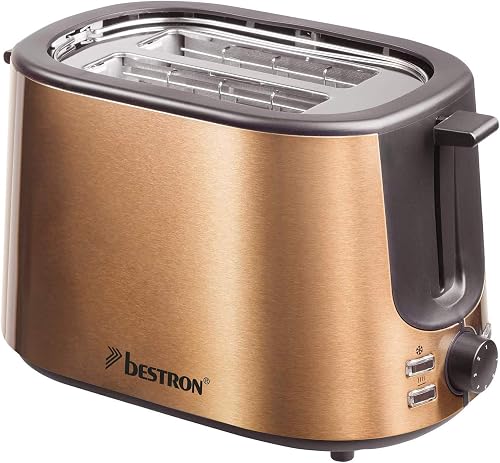 Bestron ATS1000CO, grille-pain 2 tranches, coloris cuivre