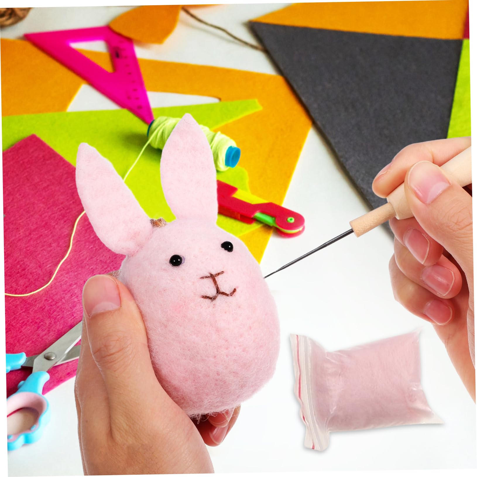 jojofuny 100 Piezas Lana Para Fieltrar Aguja Colores Para Manualidades Diy y Proyectos Creativos Fieltro De Lana Para Iniciantes y Profesionales Material De Para Artesanías Hechas Mano