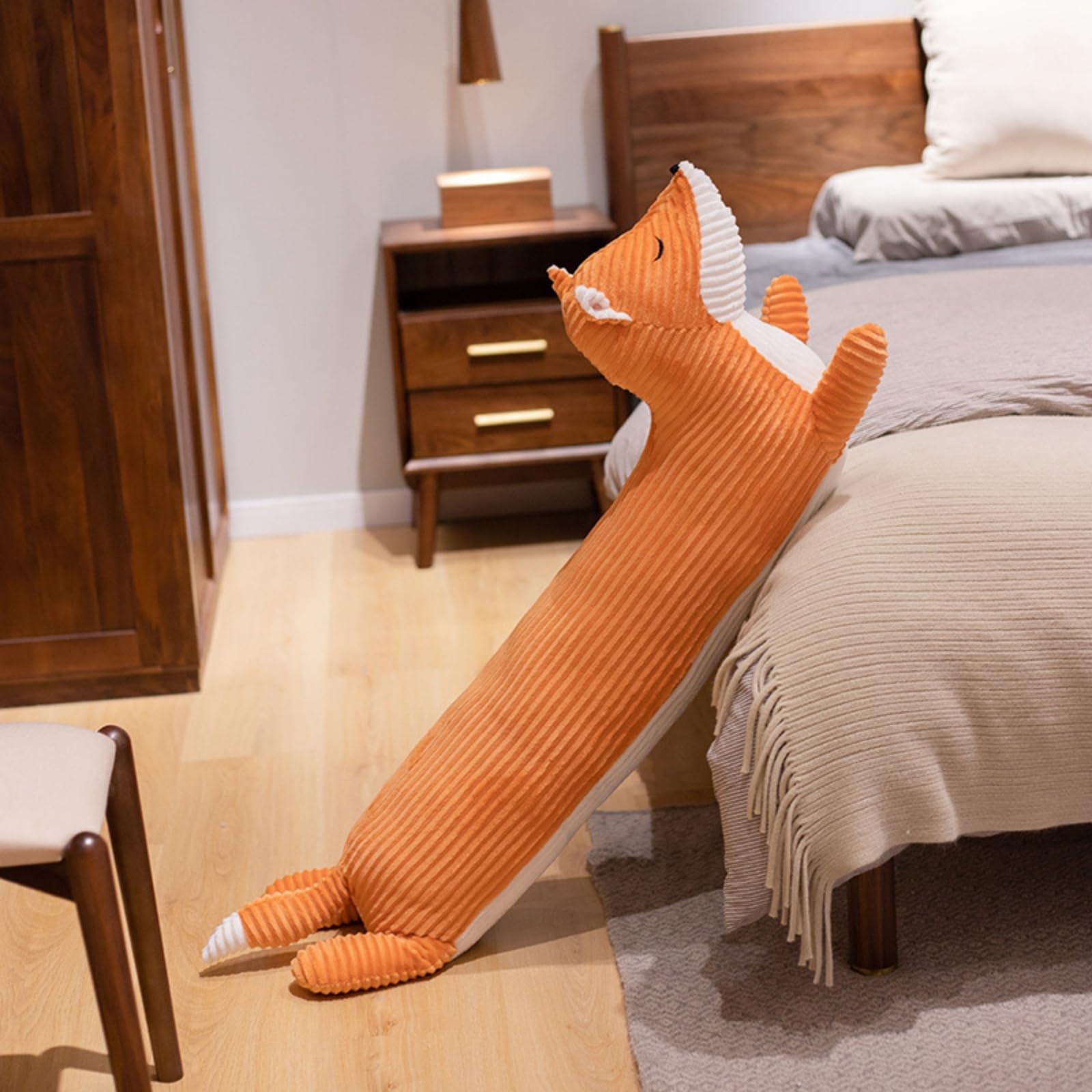 Dachshund Plush Toy, Cuddly Sausage Dog Stuffed Animal, Dachshund Long Plush Pillow, Life-like Stuffed Throw Cushion, Soft Dog Sleeping Pillow for Lounging Napping Sofa Cushion Decor (Orange,120cm)