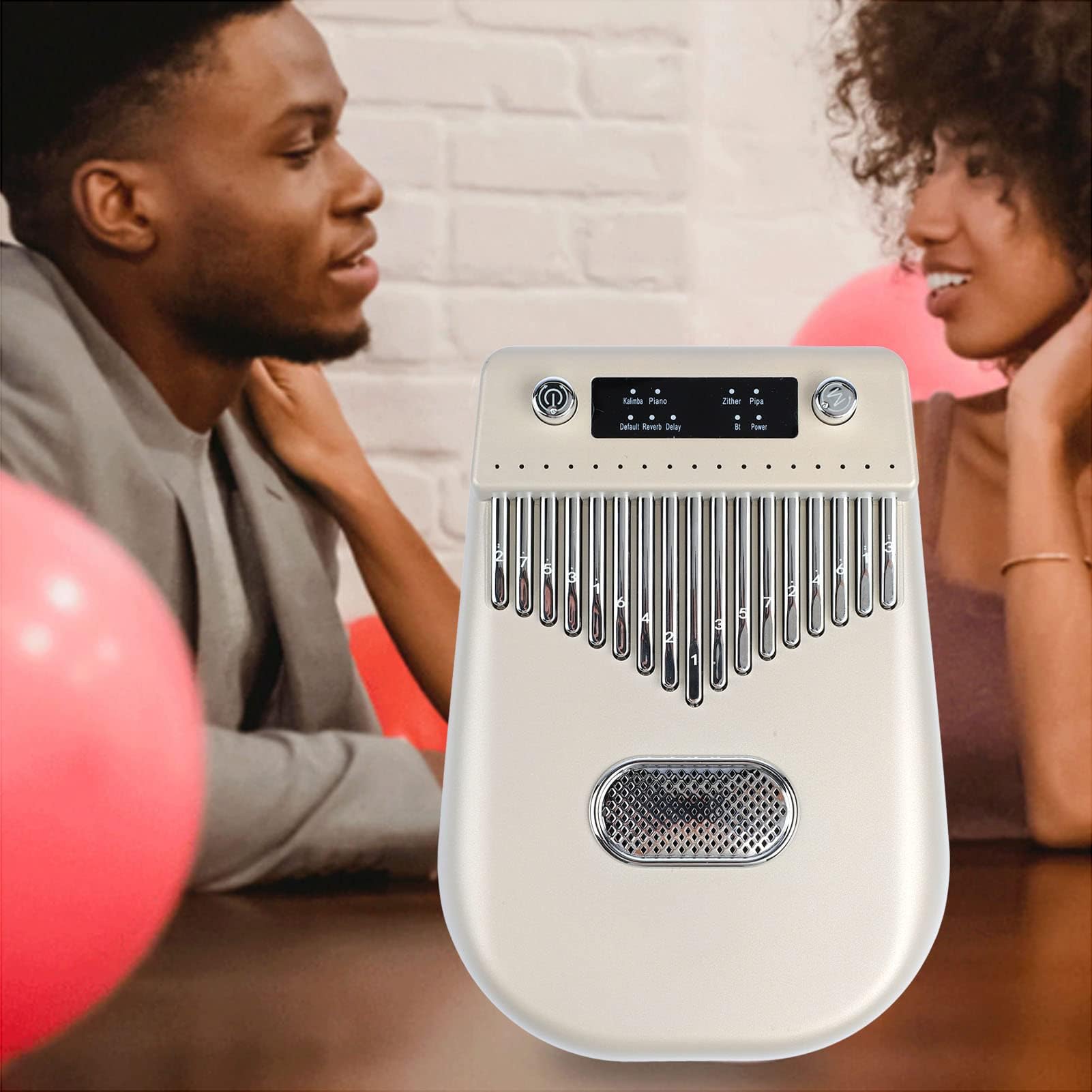 17 Tasti Elettronico Kalimba Thumb Piano Smart Finger Piano Strumento Musicale con Spartiti per Principianti Adulti per Bambini (Oro)