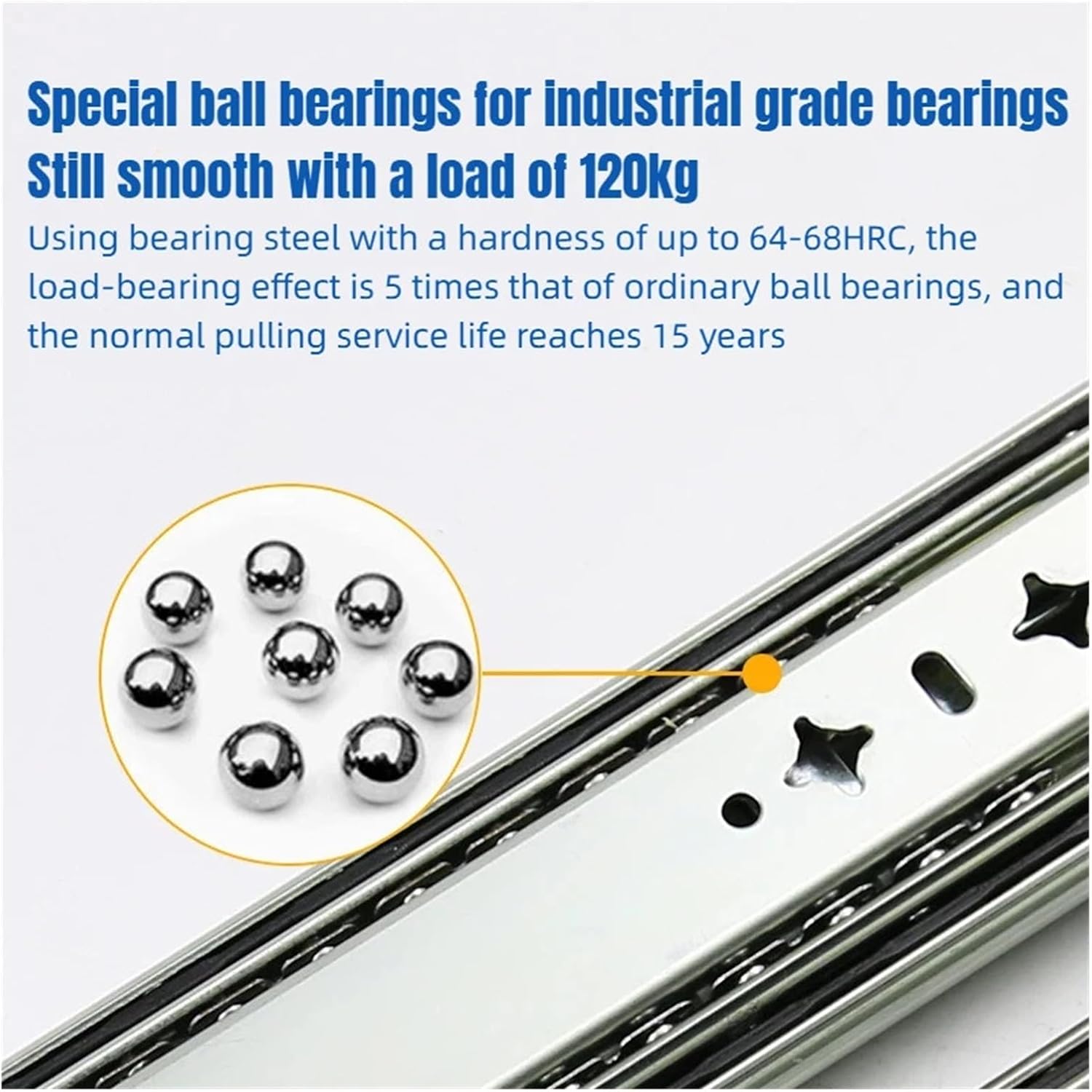 Full Extension Drawer Slides 53mm Wide 3 Fold Full Extension Heavy Duty Drawer Slides with Lock Industrial(22inch (550mm))