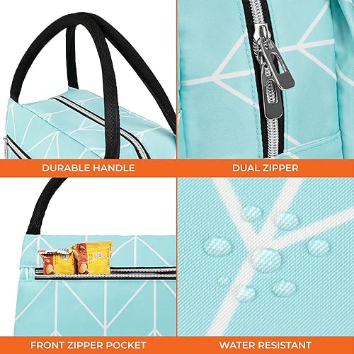 Miniatura 5 de OPUX Lonchera para mujeres, bolsa de almuerzo aislada para niñas, escuela, niños y adolescentes, bonita bolsa térmica pequeña y suave para mujeres