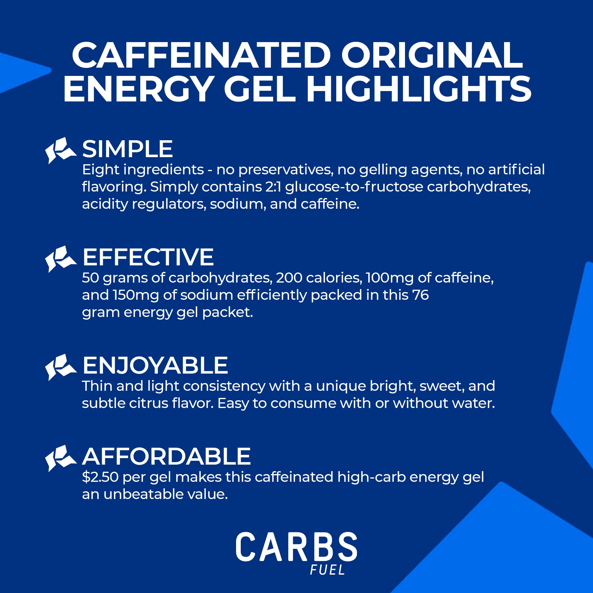 Amazon.com: Carbs Fuel Caffeinated Original 50g Energy Gel 12-Pack