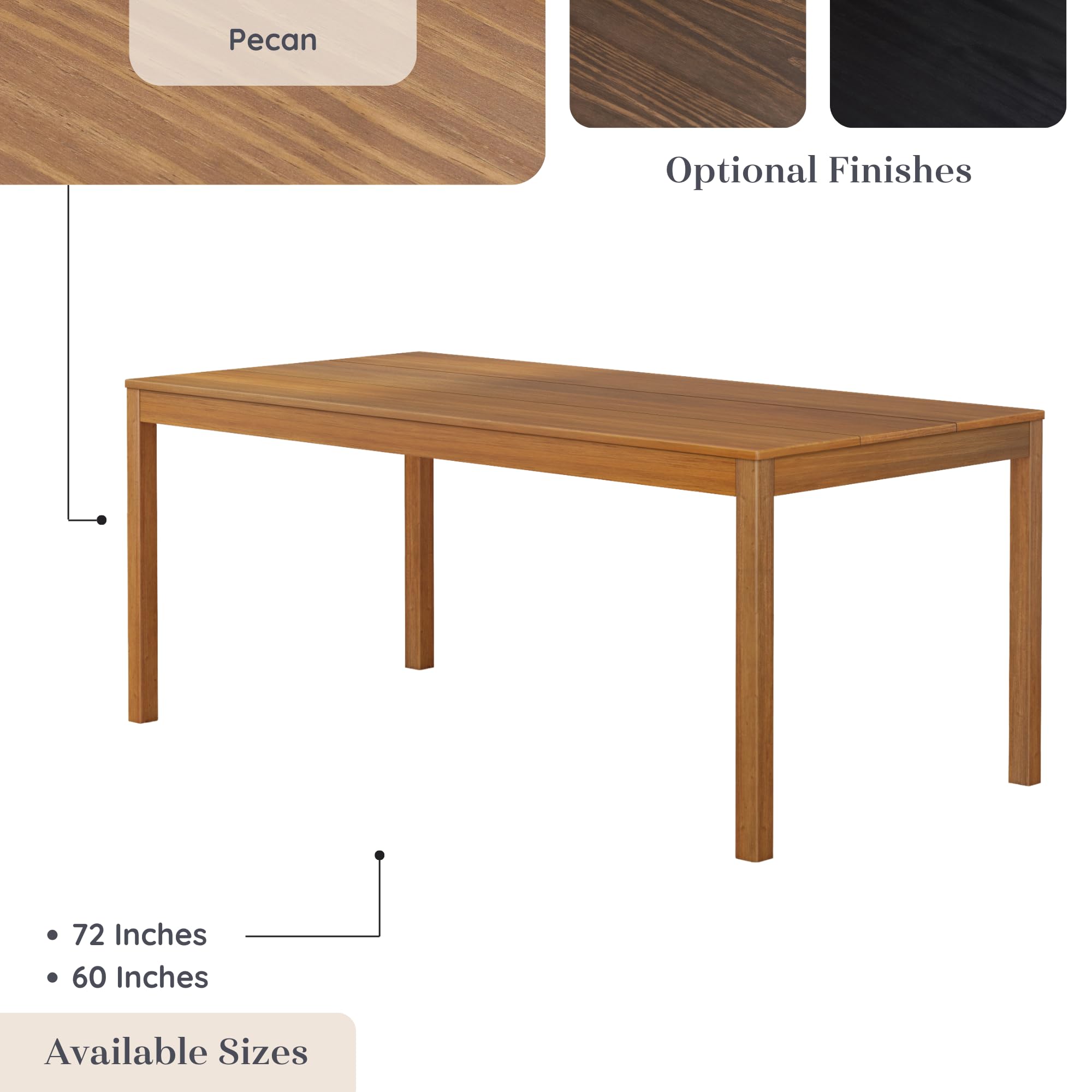 Amazon.com - Grain & Grove Davie 72 Inch Rectangular Dining Table