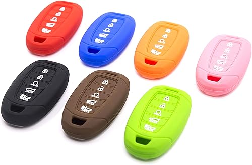 Miniatura 6 de Funda protectora de silicona de 5 botones para llave inteligente, accesorios compatibles con Hyundai Palisade 2020 2021 (verde)