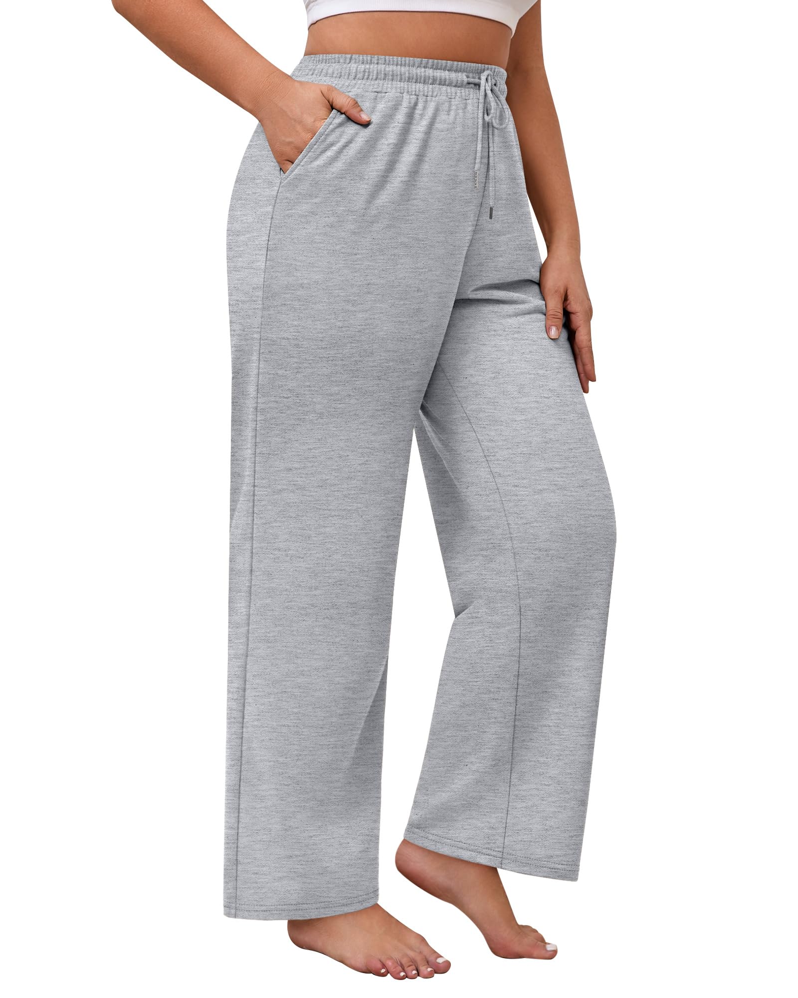 Neer 3 Pack Women's Plus Size Sweatpants Wide Leg Cargo Lounge Pants High Waist Ladies' Slacks Drawstring Jogger with Pockets(Black, Navy Blue, Light Gray,XX-Large)
