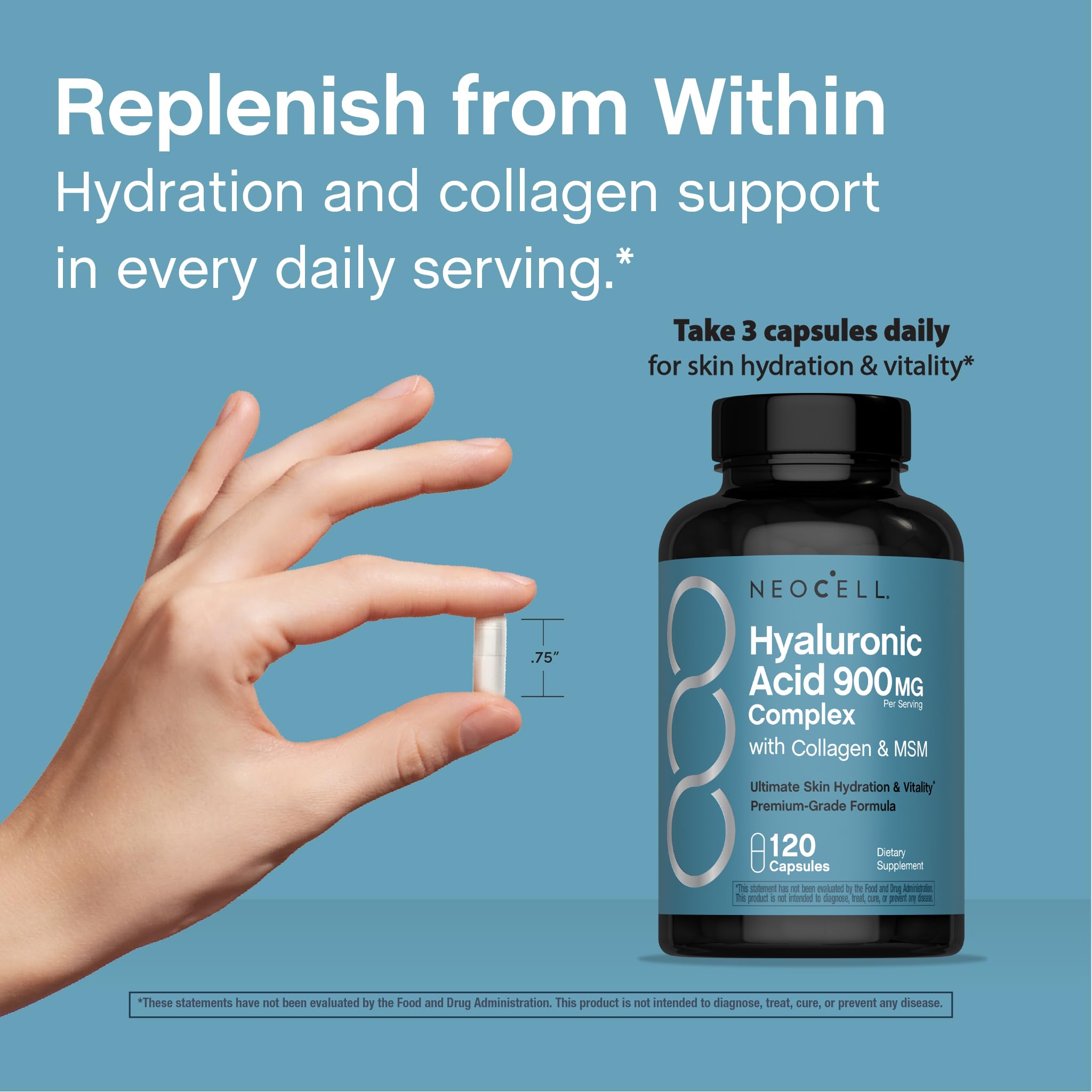 NeoCell Hyaluronic Acid Complex 900mg | 120 Capsules — Amazon image 8