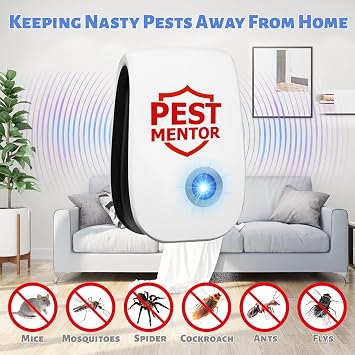 Ultrasonic Pest Repellent Plug in,Pest Control Pest Defense to Repel Mosquitos Mice Spiders Bug Cockroach,Electronic Insect Repeller for Home,Office,Warehouse,School, White(10 Packs)