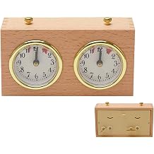 Board Games, Chess Timer Chess Clock Wooden Analog Game Mechanical Timer Count Up Down for Competition