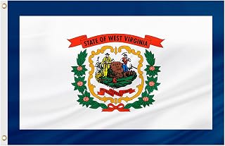 ASUNO West Virginia Flag 3 × 5 Feet Polyester Banner with 2 Brass Grommets Double Side Vivid Color Fade Resistant for Outside Garden Lawn Patio