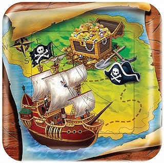 Creative Converting Buried Treasure 8 Count Square Paper Lunch Plates