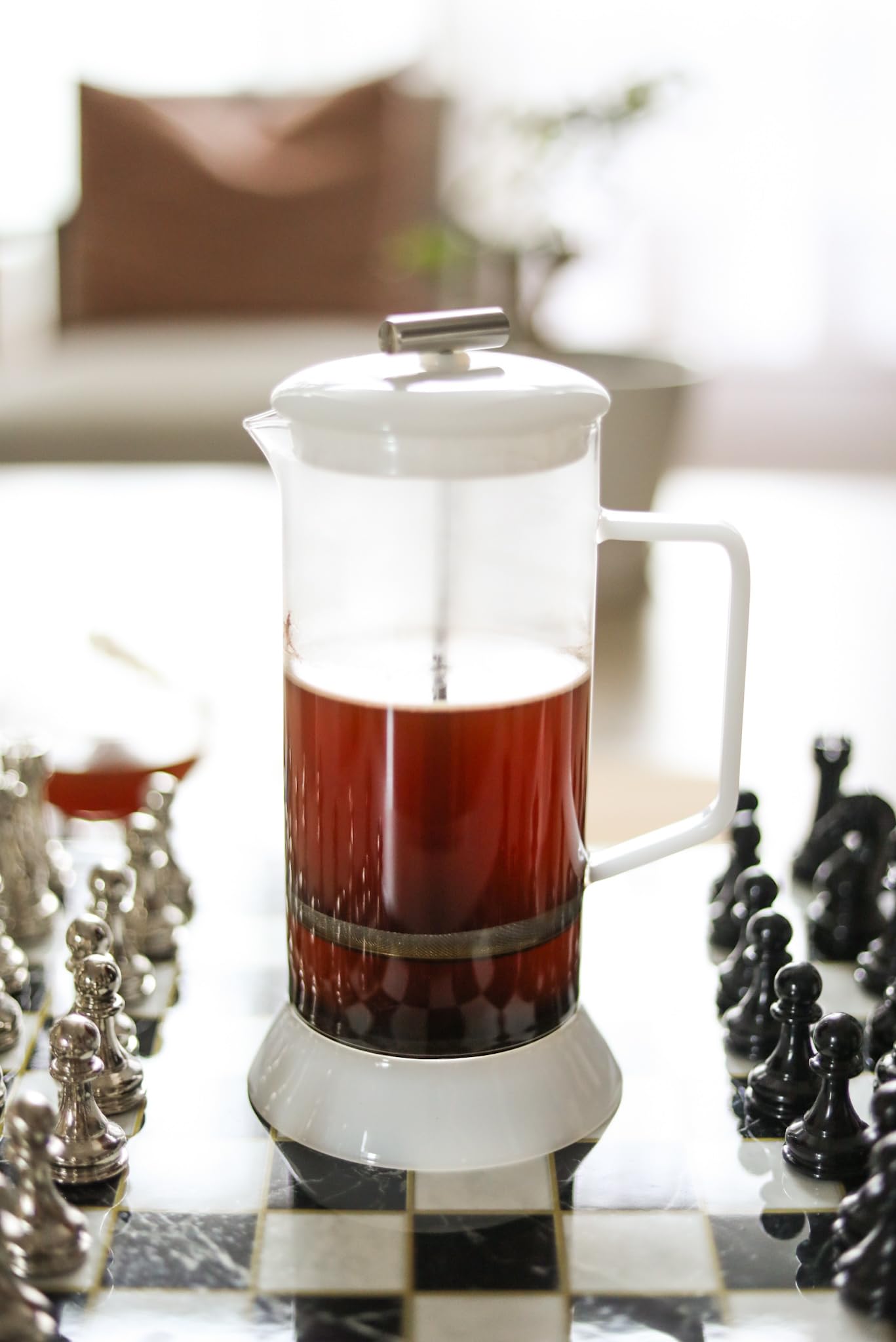 Teabloom Toulouse - Prensa francesa sin plástico para té y café, 700 ml, gris oscuro