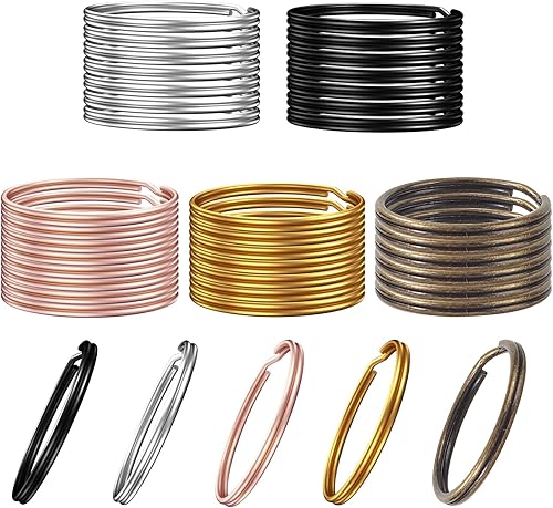 200 llaveros divididos a granel para llavero y manualidades (0.98 pulgadas) (color mezclado)