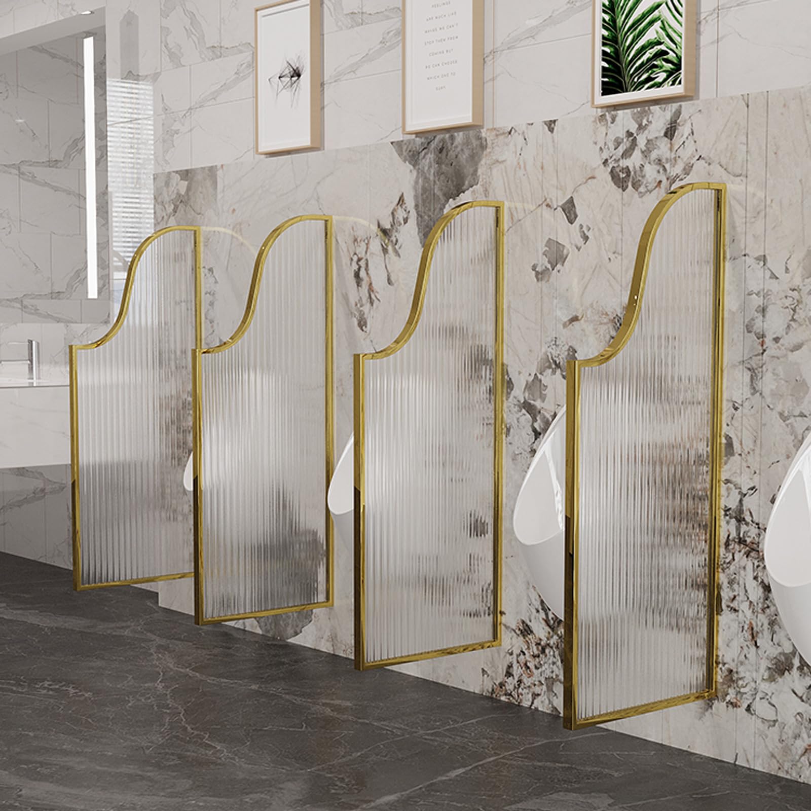 AYCDL Urinal Screen Bathroom Partition, Screen Bathroom Partition, Men's Toilet Partition Waterproof Urinal Partition, Translucent Glass