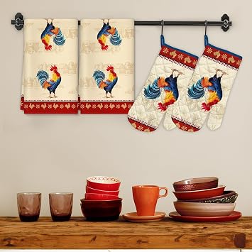Taps and 4 Pieces Oven Glove and Pot Holder Set of 4 Cotton