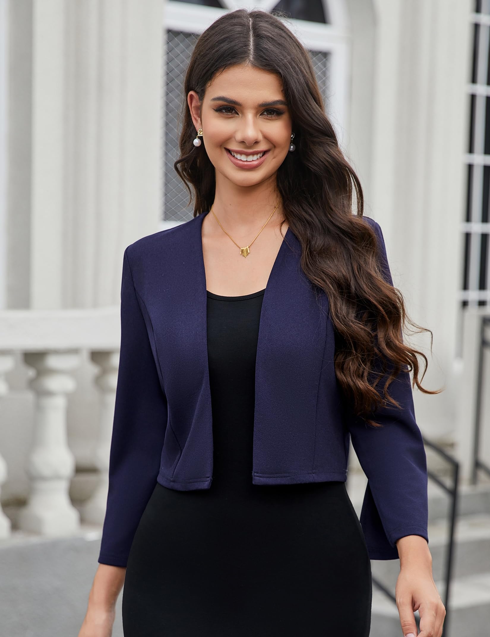 Blazer Für Damen 3/4 Arm Blazer Anzug BüRo Arbeit Sportlich Jack
