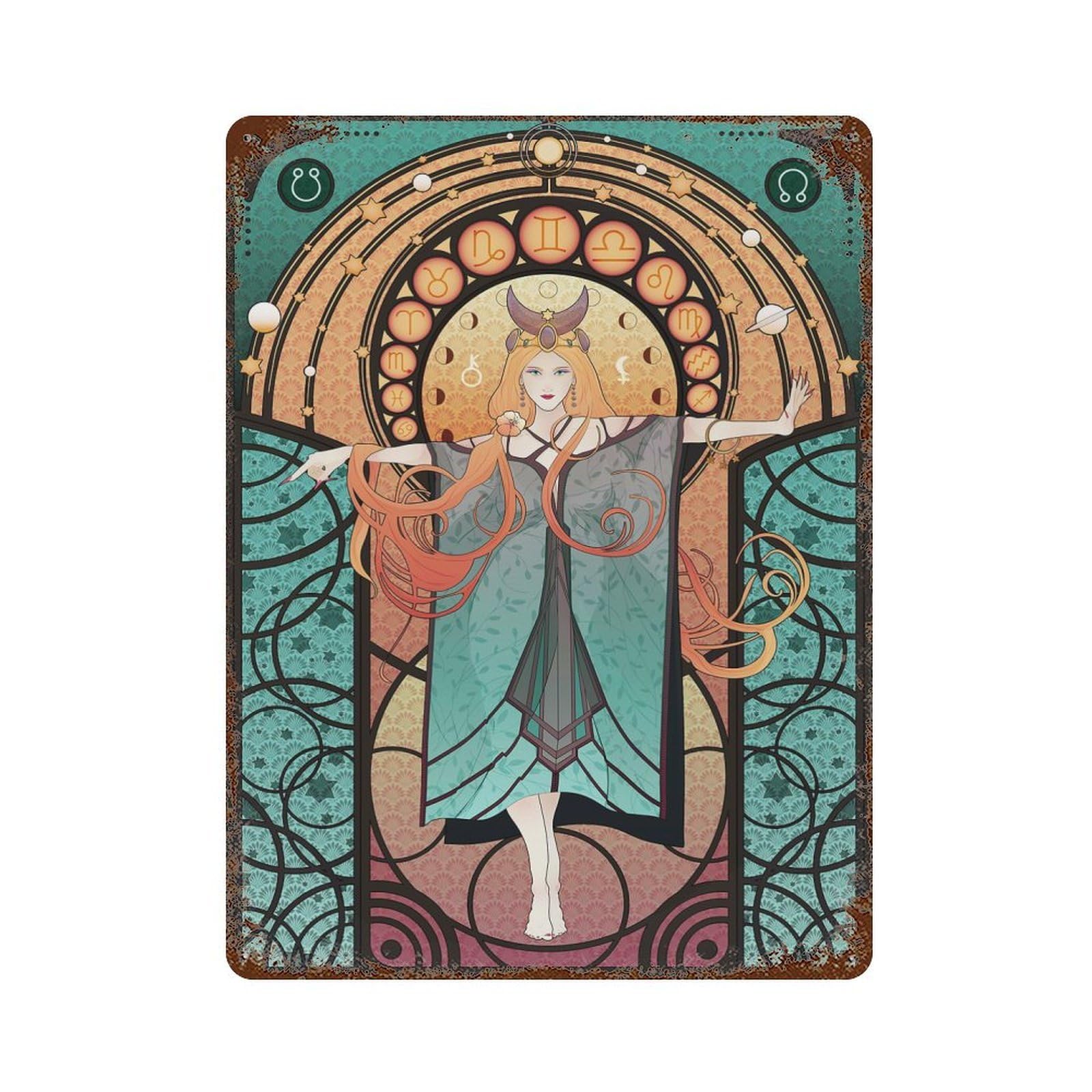 Enchantress Retro Metal Sign 15.7"x11.8", for Office, Studio And Wall Decor, Industrial Home Decor
