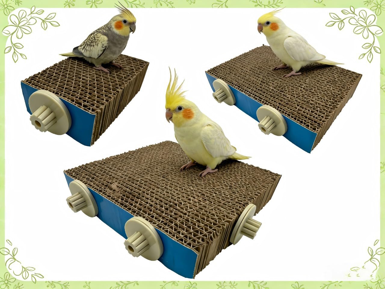 Shreddable Parrot Perch Toy, Cardboard Chewing & Foraging Platform for Beak Filing and Stress Relief in Cockatiels, Parakeets, Conures (Medium) - image 2