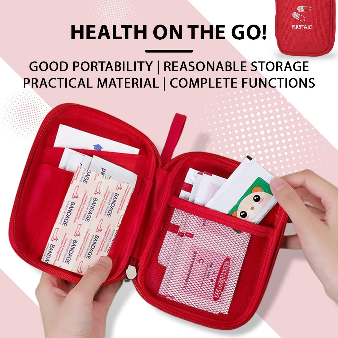 Botiquín de Primeros Auxilios, Bolsa de Medicina de Viaje, Mini Kit de Supervivencia Bolsa Médico