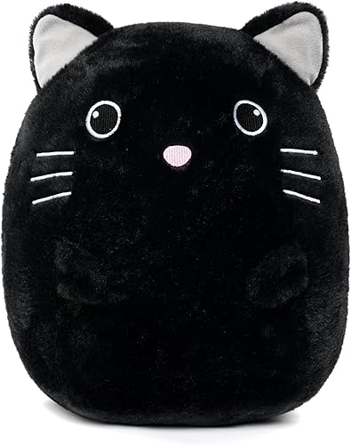 WEIGEDU Gatito negro de peluche con ojos bordados para niño y niña, decoración de Halloween, cojín de almohada, sofá, regalos de inauguración de la disponible en Yaxa Peru
