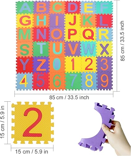Vista 2 de StillCool Baby Foam Play Mat, 36 Tiles Kid's Puzzle-Exercise Play Mat with Alphabet and Numbers