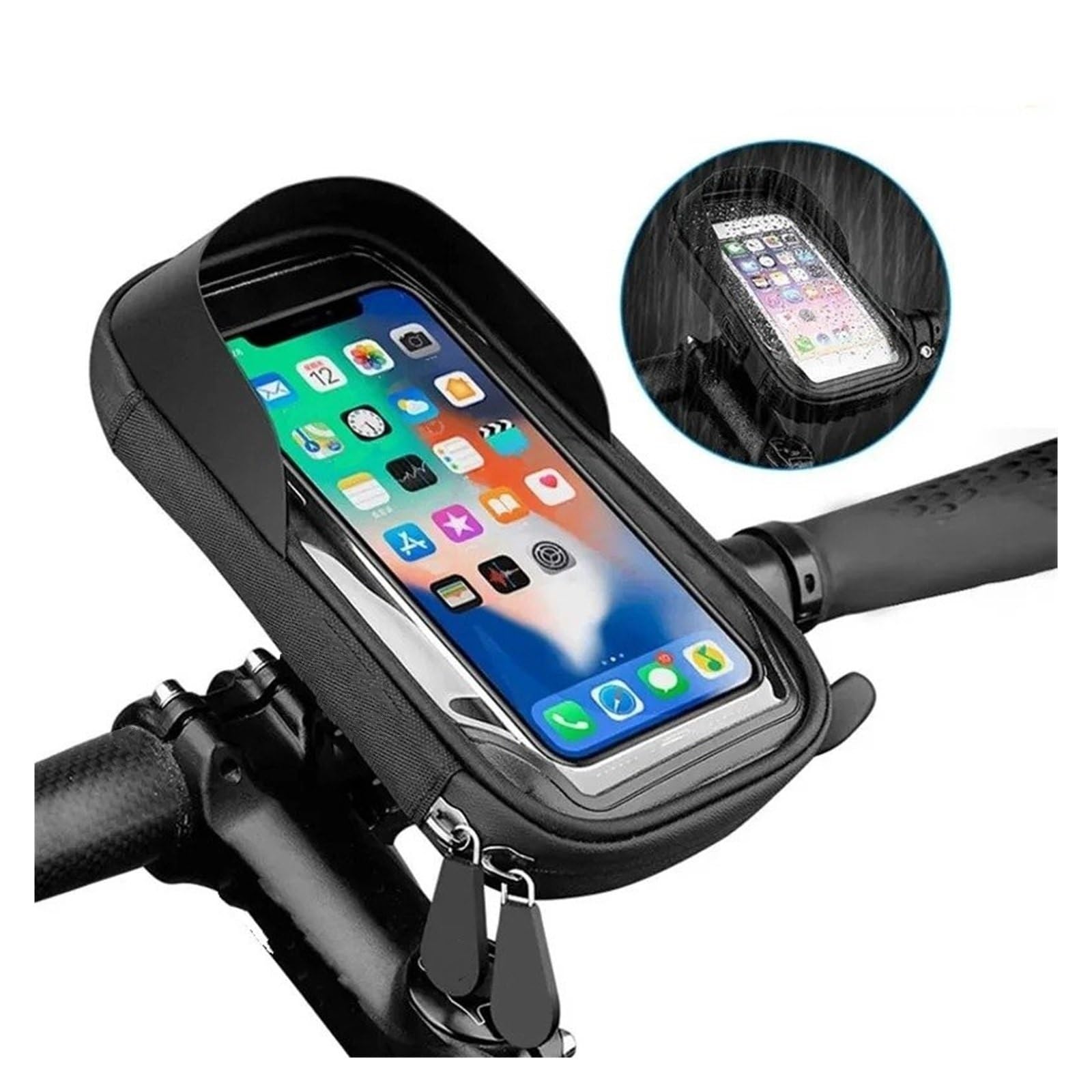 Handyhalterung wasserdichte Multifunktions-Handyhalterung Kartenpaket Fahrrad Motorradzubehör Fahrrad Motorrad GPS-Navigationshalter(Motorcycle Blue)
