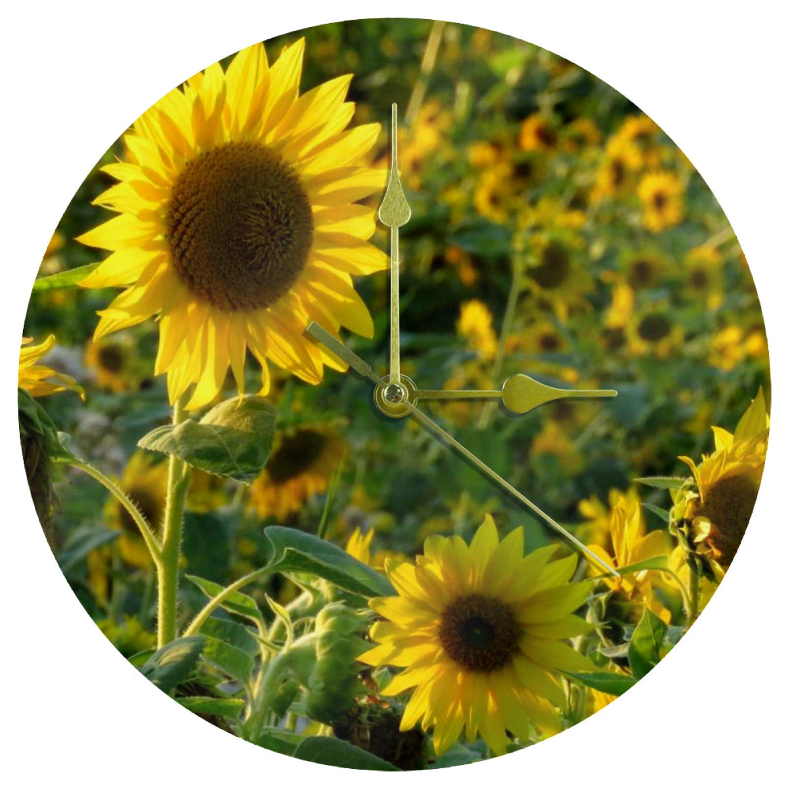 Horloge murale sans tic-tac pour retrouver le sommeil et décorer avec des tournesols