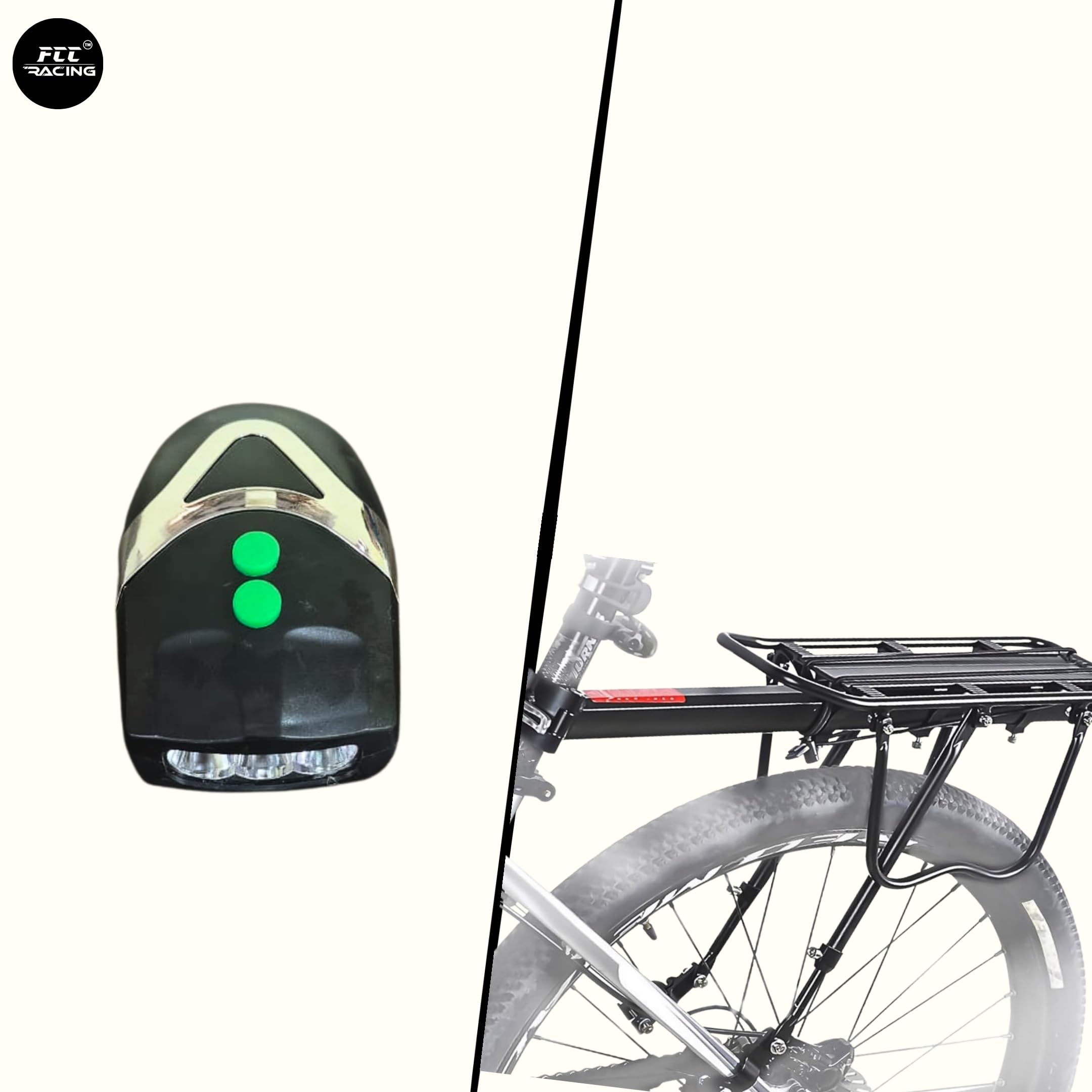 Bicycle Rear Rack/Carrier - Aluminium Alloy and Front Mouse Light - Waterproof Combo for Bicycle 3
