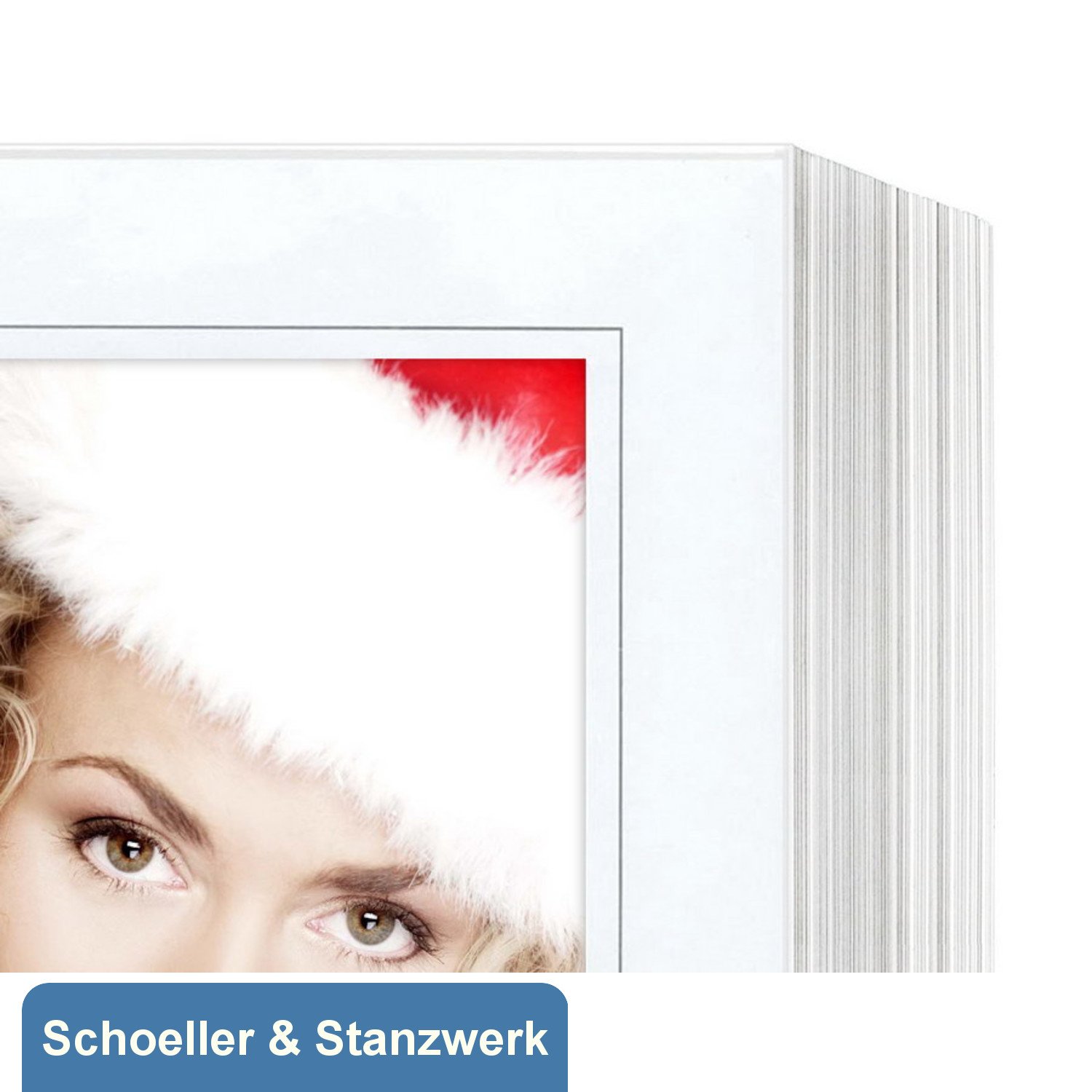 Schoeller & Stanzwerk© - 50 Stück Endlosleporellos für 10x15 cm Fotos Hochformat - weiß glänzend mit grauem Rand