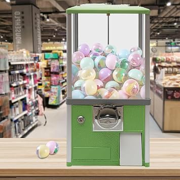 Vending Machines for Business,Machine Gashapon Machine Gacha Machine Gumball Machine Candy Machine,for Game Stores and Retail Stores for 4.5-5.5cm Ball,Green