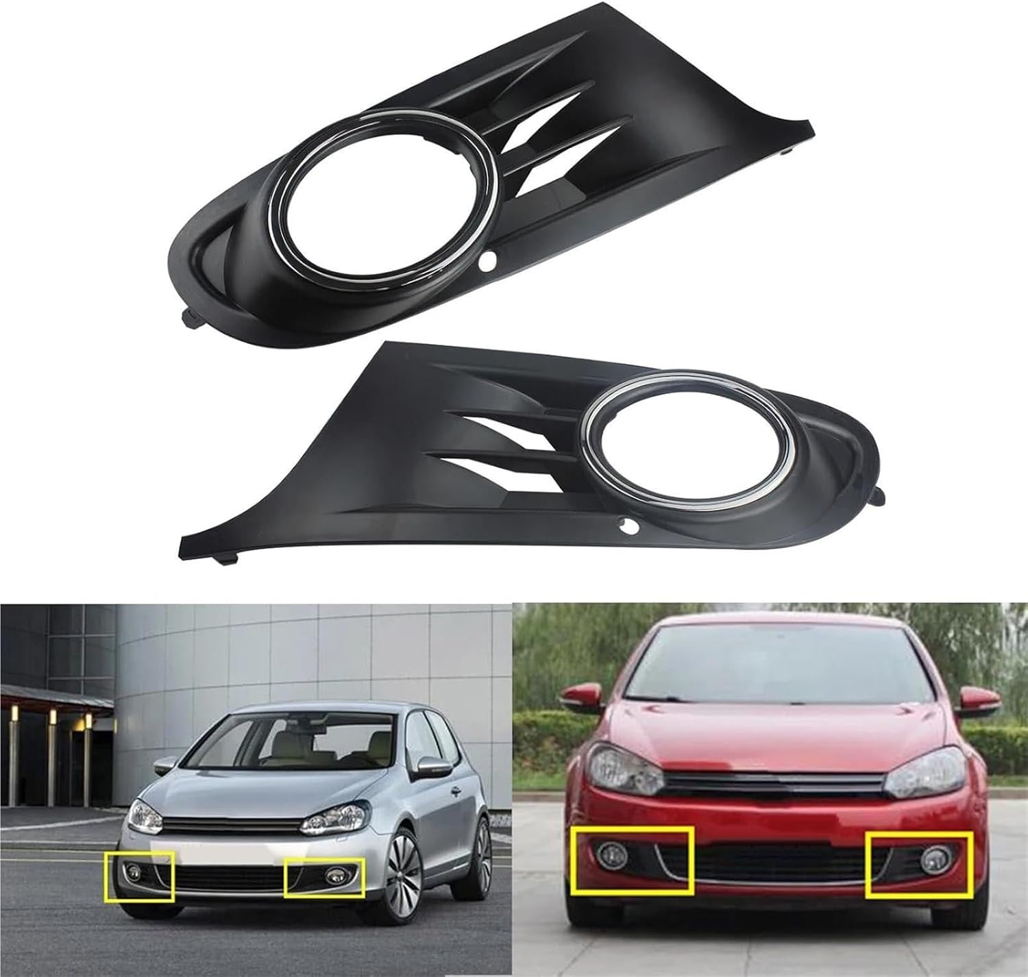 車のフォグランプグリル 用のVW 用のGOLF 6用 車の運転ランプカバー サラウンド 車のフロントバンパーグリル