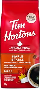 Tim Hortons Maple, Fine Grind Coffee, Medium Roast, 300g Bag