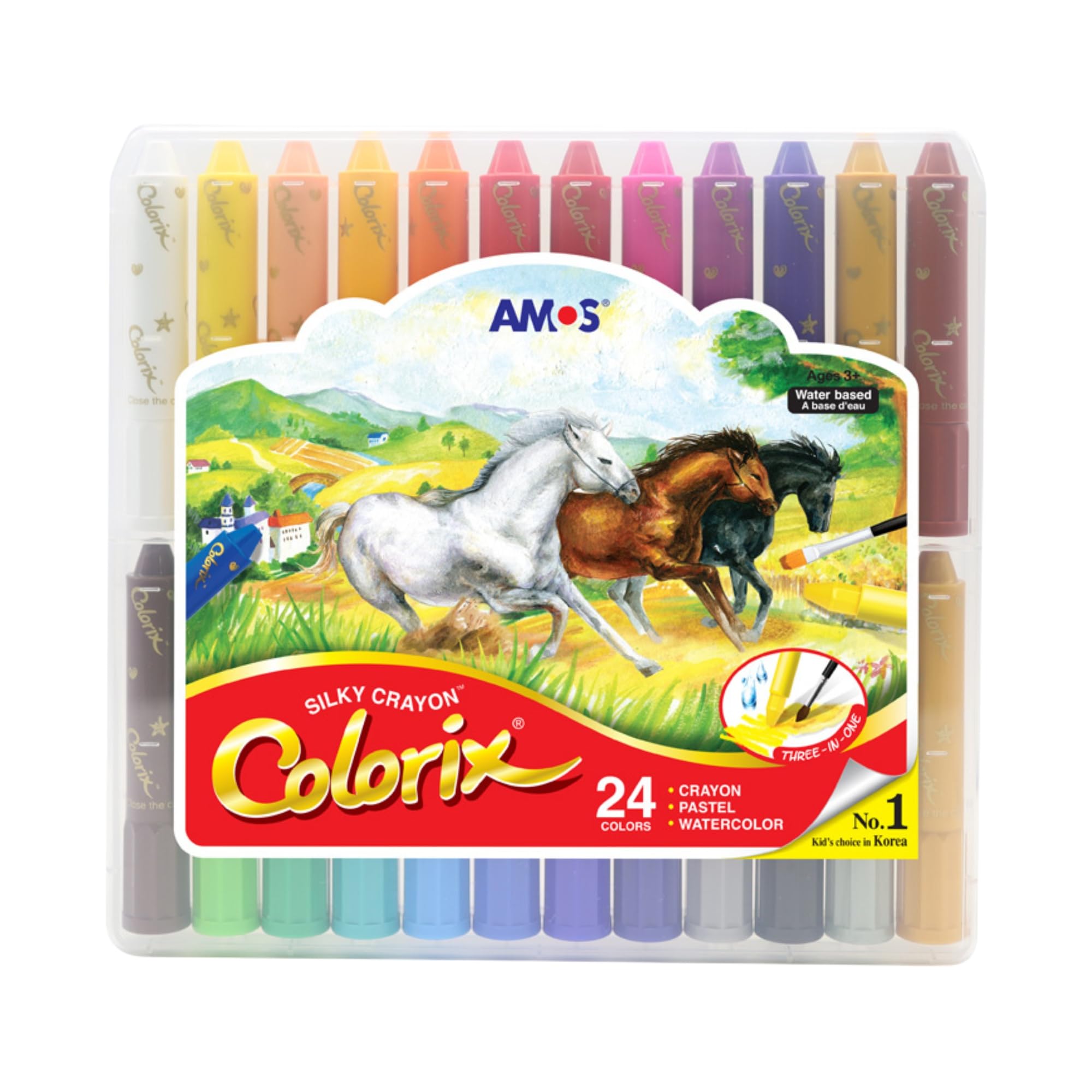 Amos Crx5Pc24 Colorix Üçü Bir Arada 24'Lu Pp Kutu, 24 Renk