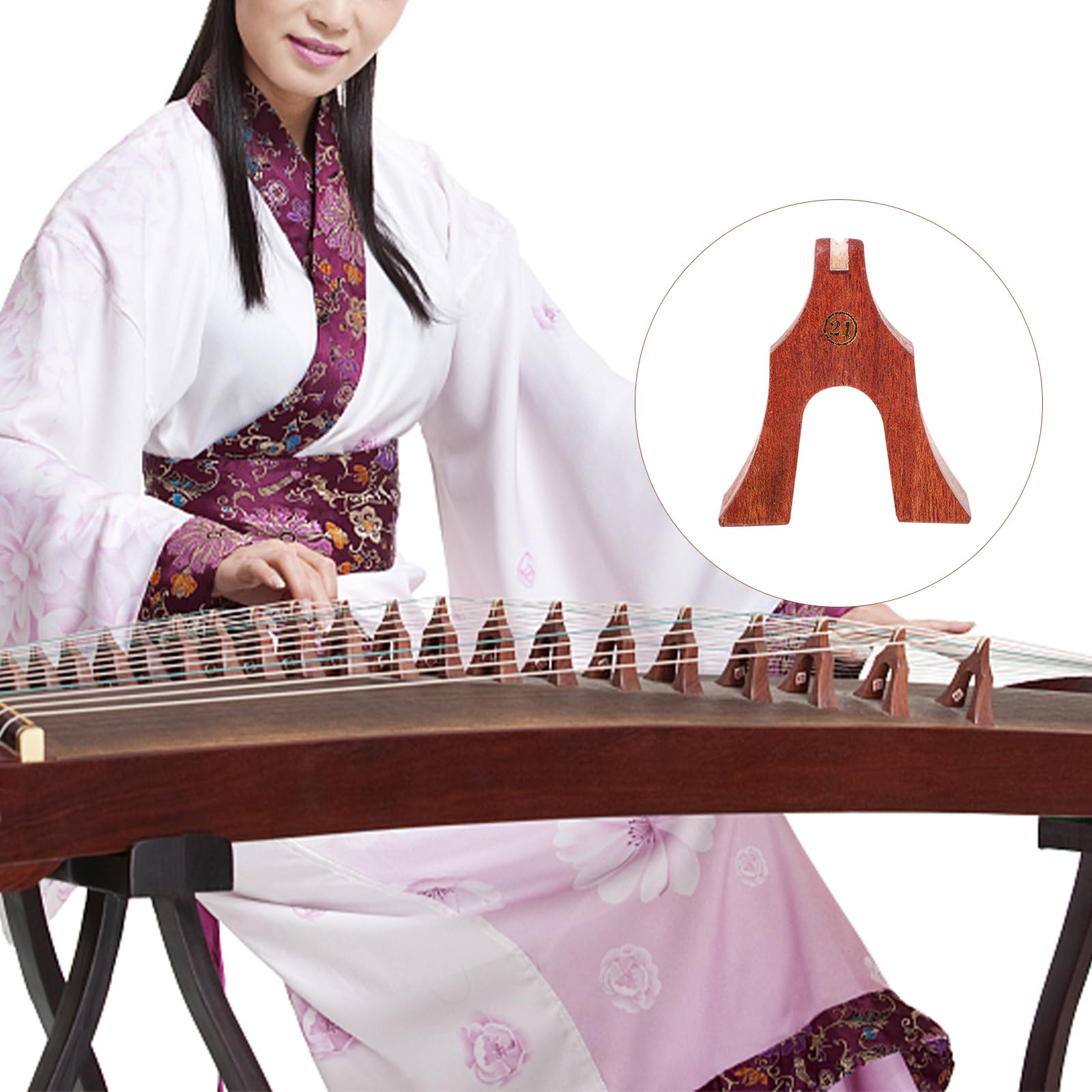 Abaodam 21pcs Light Brown Guzheng Bridges Support Pillars and Installation Accessories for Chinese Zither and Guzheng Instruments - Image 7