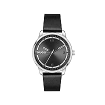 HUGO Orologio con Movimento al Quarzo a Tre Lancette da Uomo Collezione #STAMP con Cinturino in Pelle Marrone – 1530362