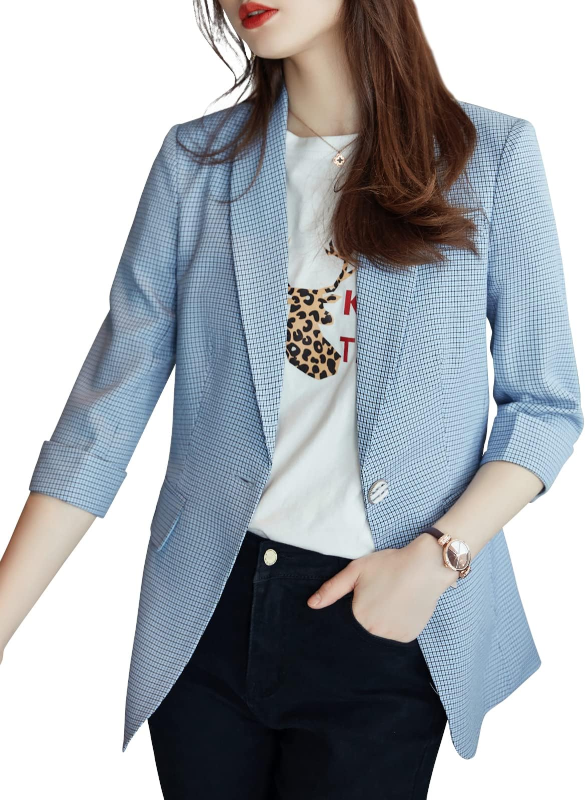 SUSIELADY Womens Casual Jacket Casual Work Blazer Office Jacket Slim Fit Blazer for Business Lady
