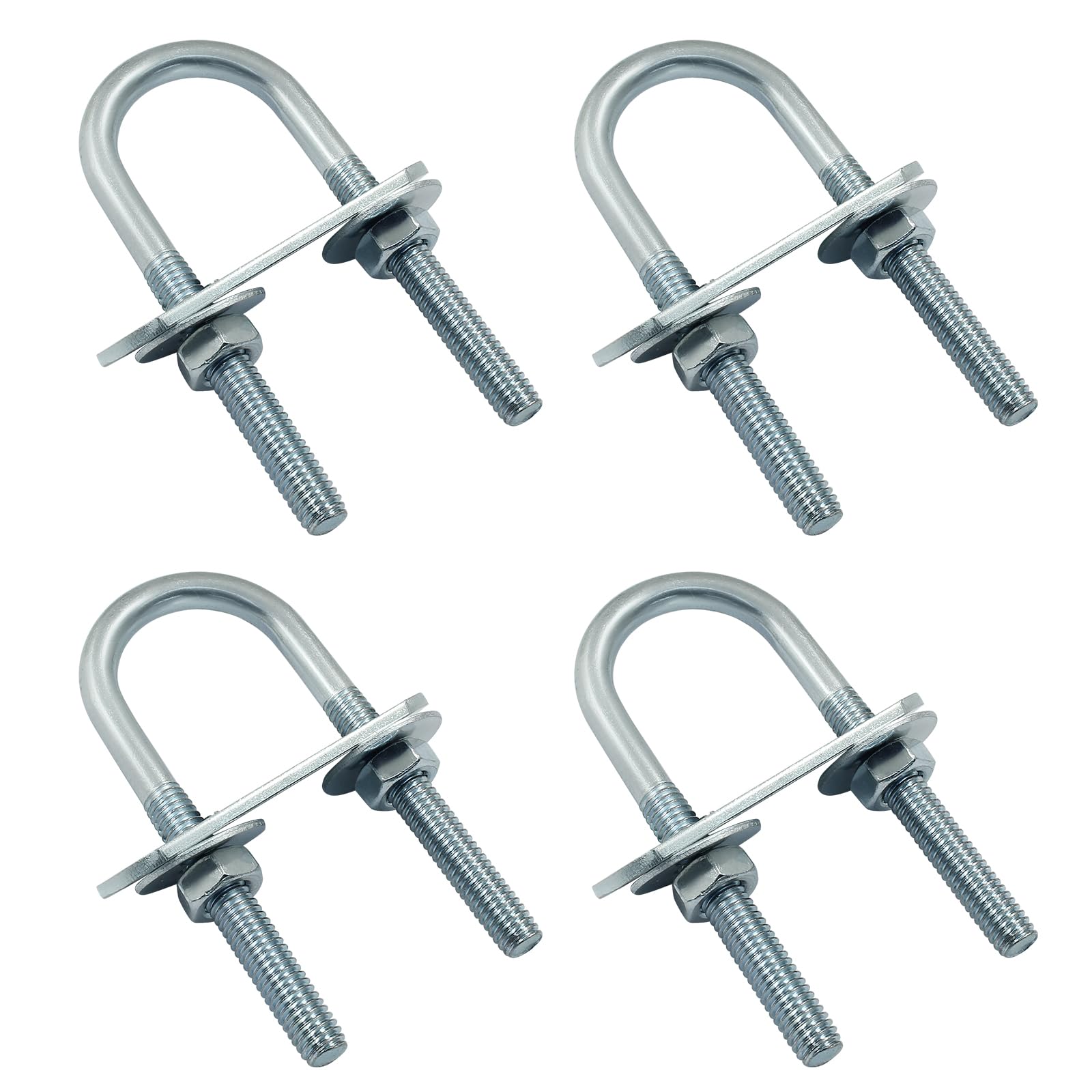 M6 U-Bolts - 4 Sets, Heavy-Duty Fasteners -11