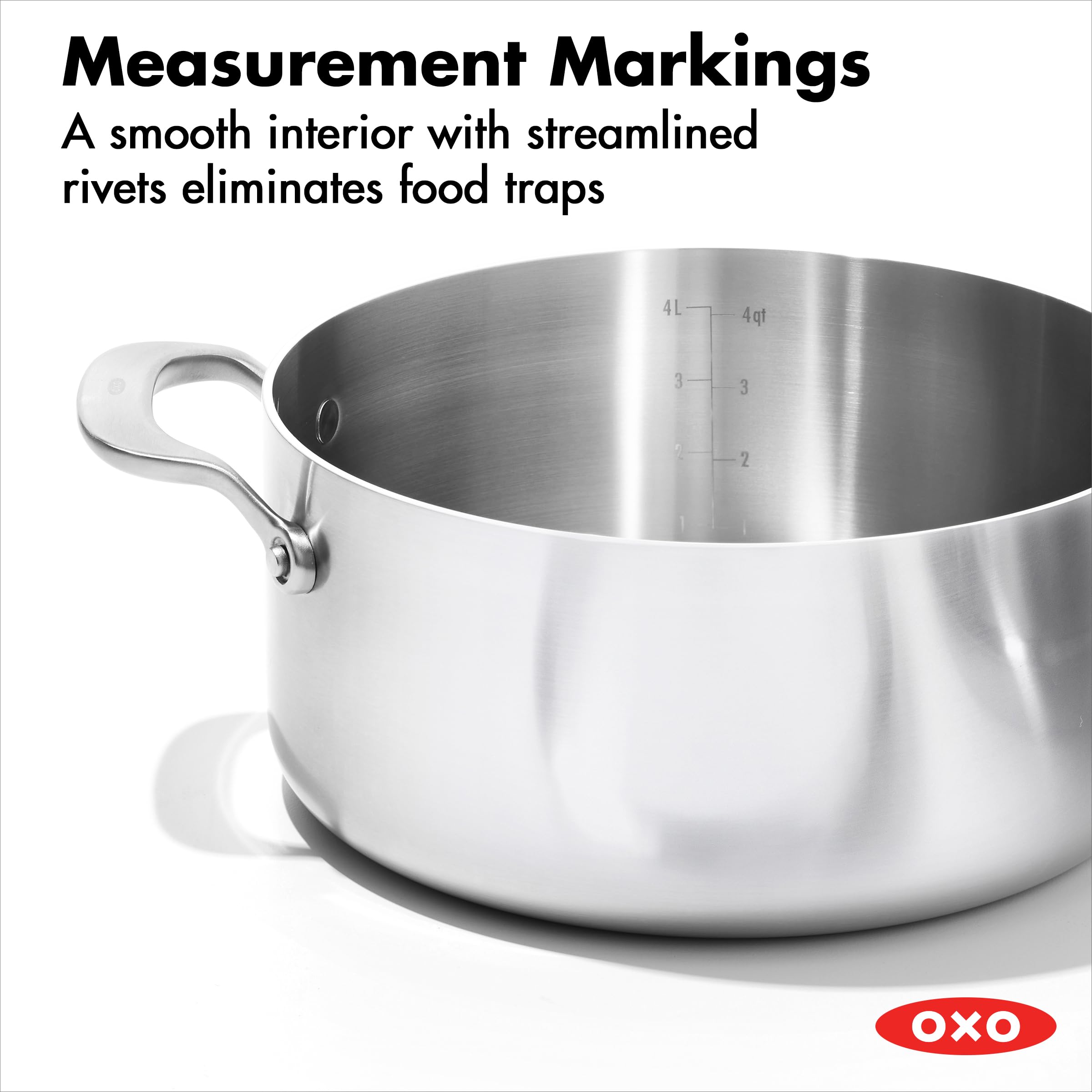OXO Juego de ollas y sartenes de acero inoxidable, 10 piezas, color negro