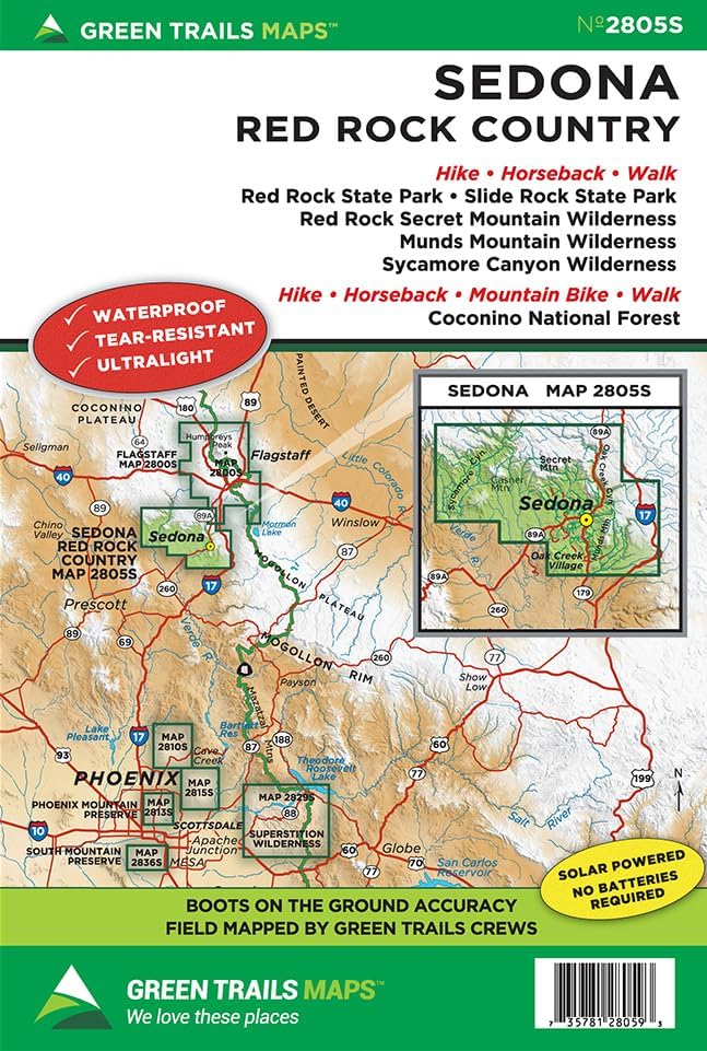 Sedona * Red Rock Country, AZ No. 2805S (Green Trails Maps)