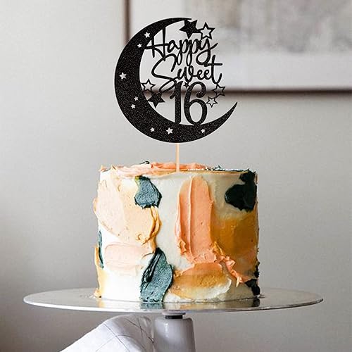 Miniatura 4 de 24 piezas de adornos para cupcakes con corona de purpurina Hello 16, Hello 16, Dieciséis saludos a los 16 años, para cumpleaños de 16 años, para