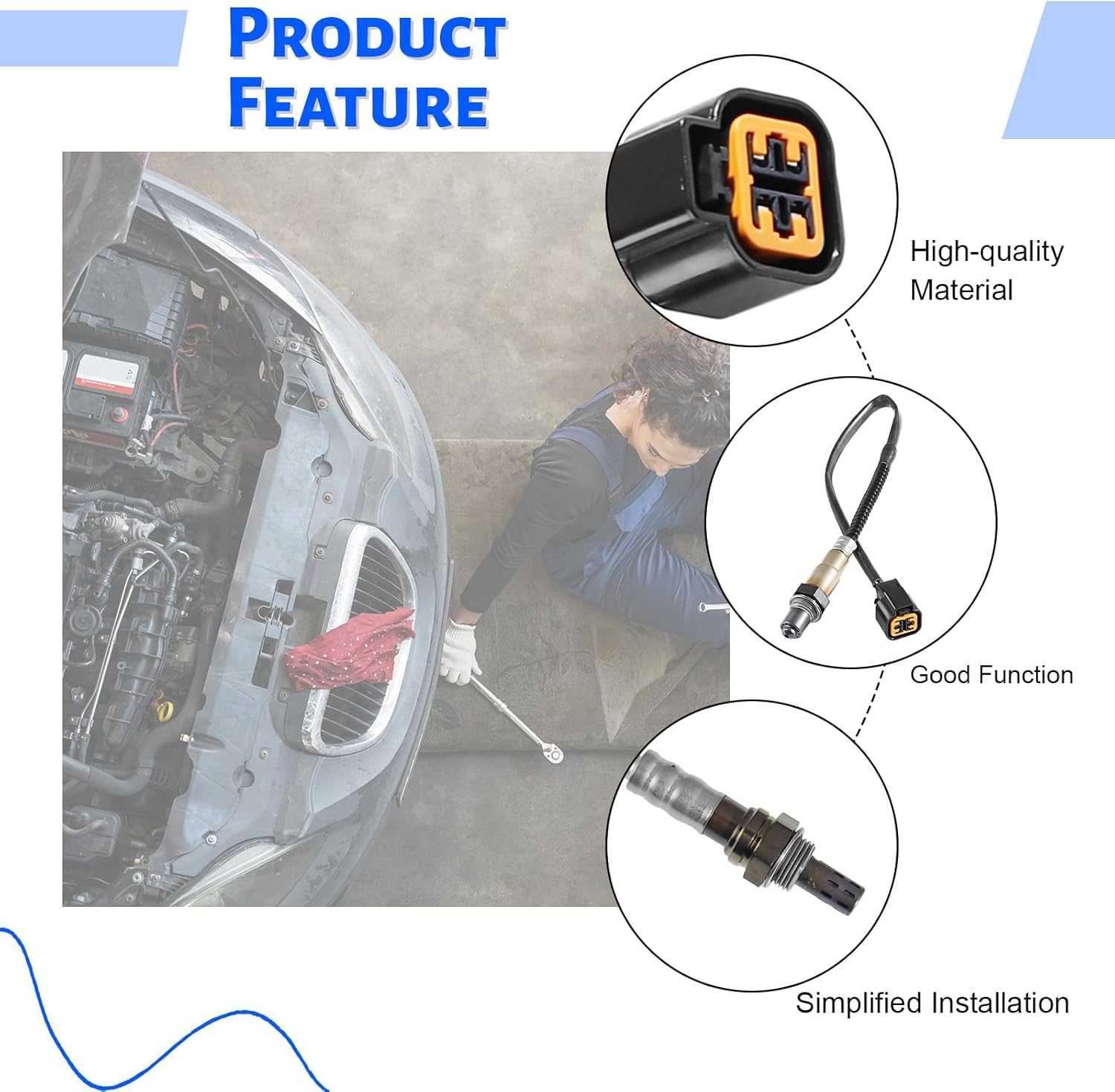O2 Oxygen Sensor Upstream + Downstream (Only 2.0L) Compatible with 2003-2009 Hyundai Elantra, for 2004-2009 Kia Spectra, for 2005-2009 Kia Spectra5 丨 Replaces OE# 234-5430 234-4851 丨 2PCS