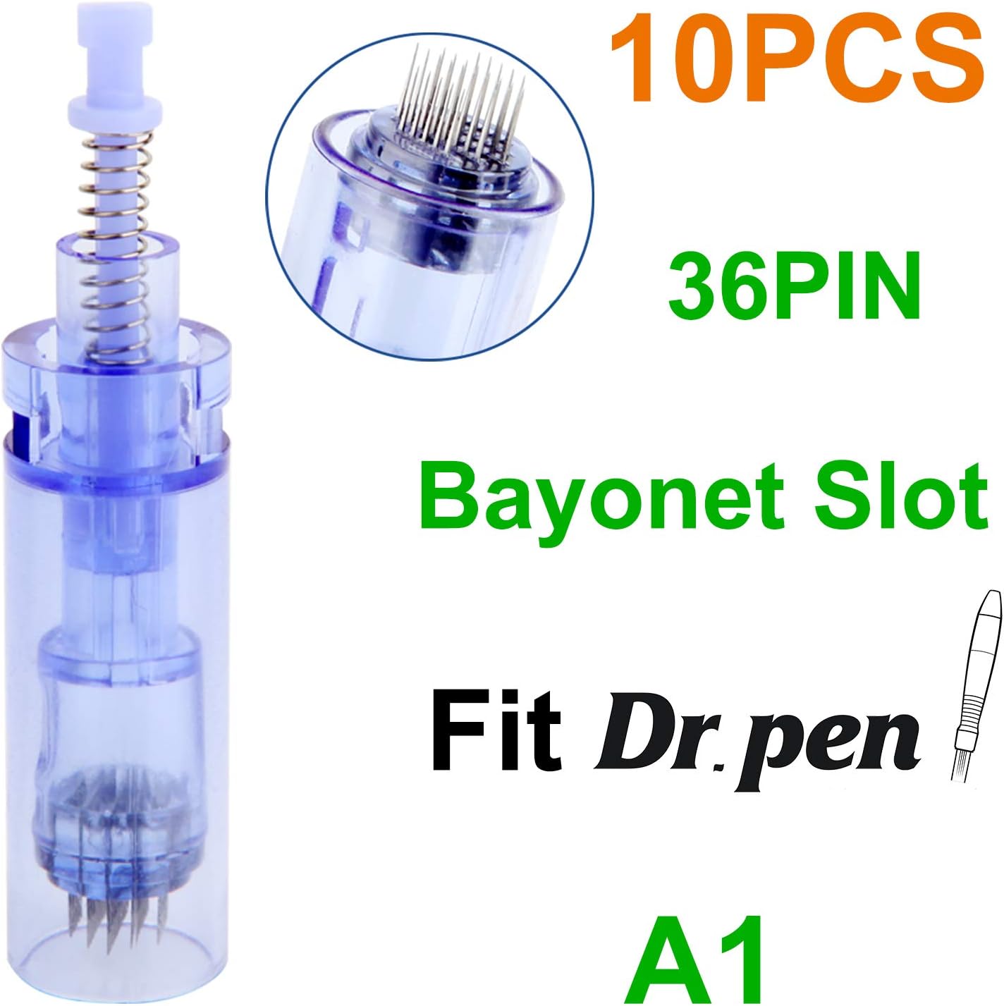 Boeson Dr. Pen Replacement Cartridges Disposable Needles, Compatible With Dr. Pen Ultima A1, Individually and Sealed Bags in Dr. Pen Original Box (10PCS 36 Pins